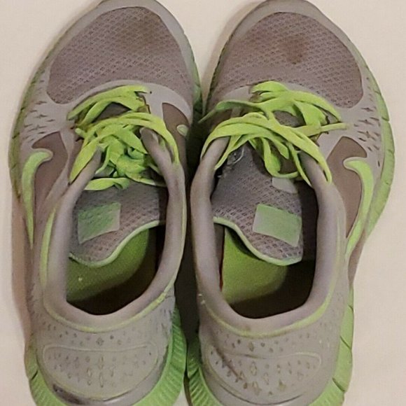 Nike Women's Free Run 3 Size 8 Grey/Volt (510643-031) Neon Green Diamond Running - Picture 5 of 9